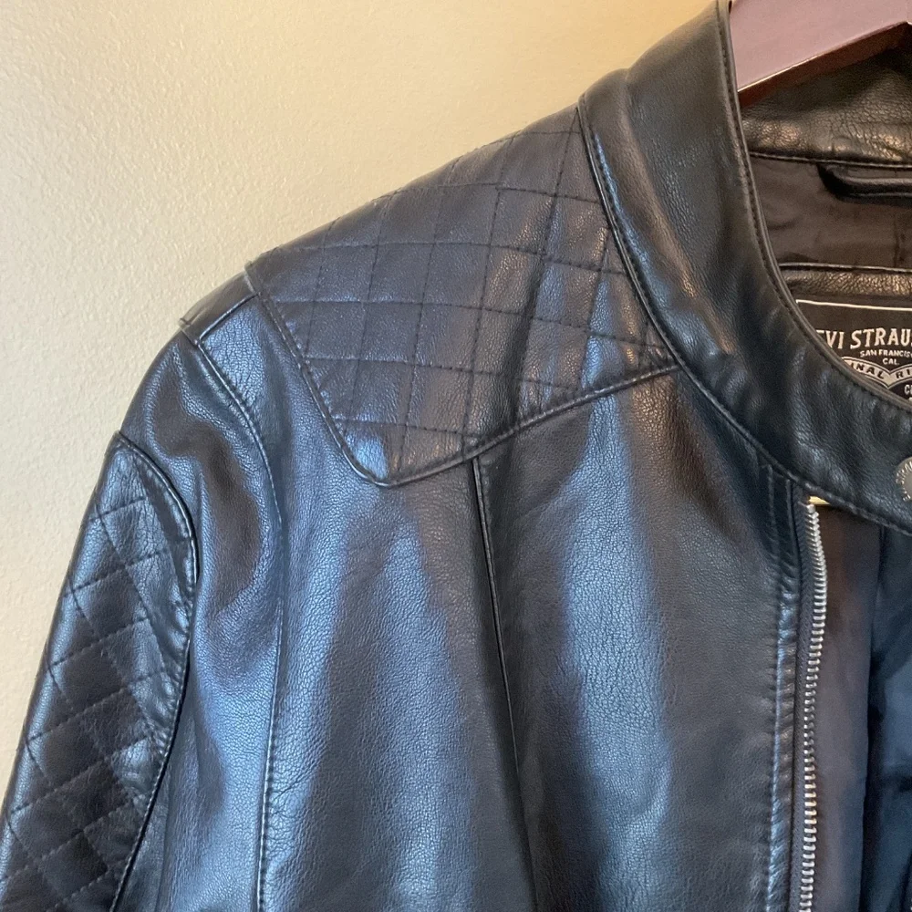 LEVI’S STRAUSS Motocross Racer Zip Jacket Size L Faux Leather